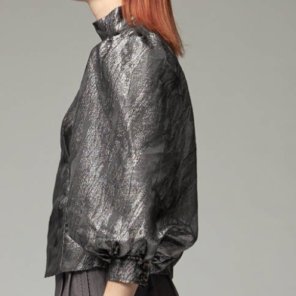 Ganni Jacquard Blouse NWT - Picture 3 of 5